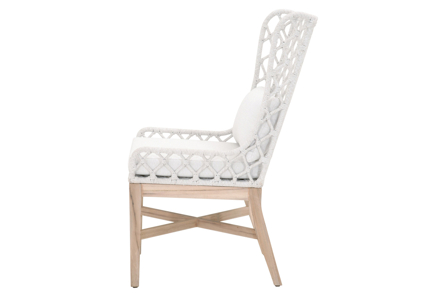 Essentials - Woven Lattis Outdoor Wing Chair in White Speckle