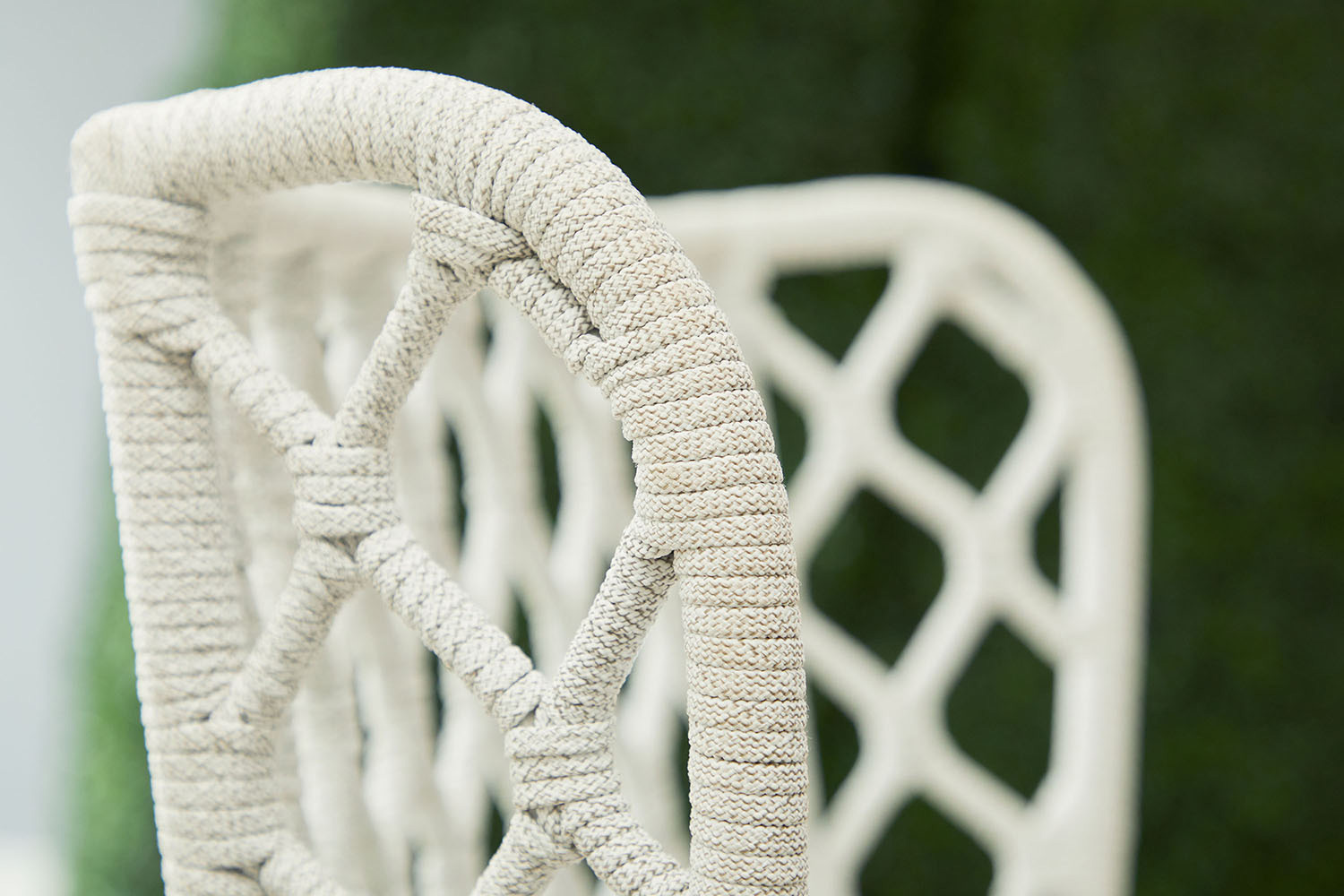 Essentials - Woven Lattis Outdoor Wing Chair in White Speckle