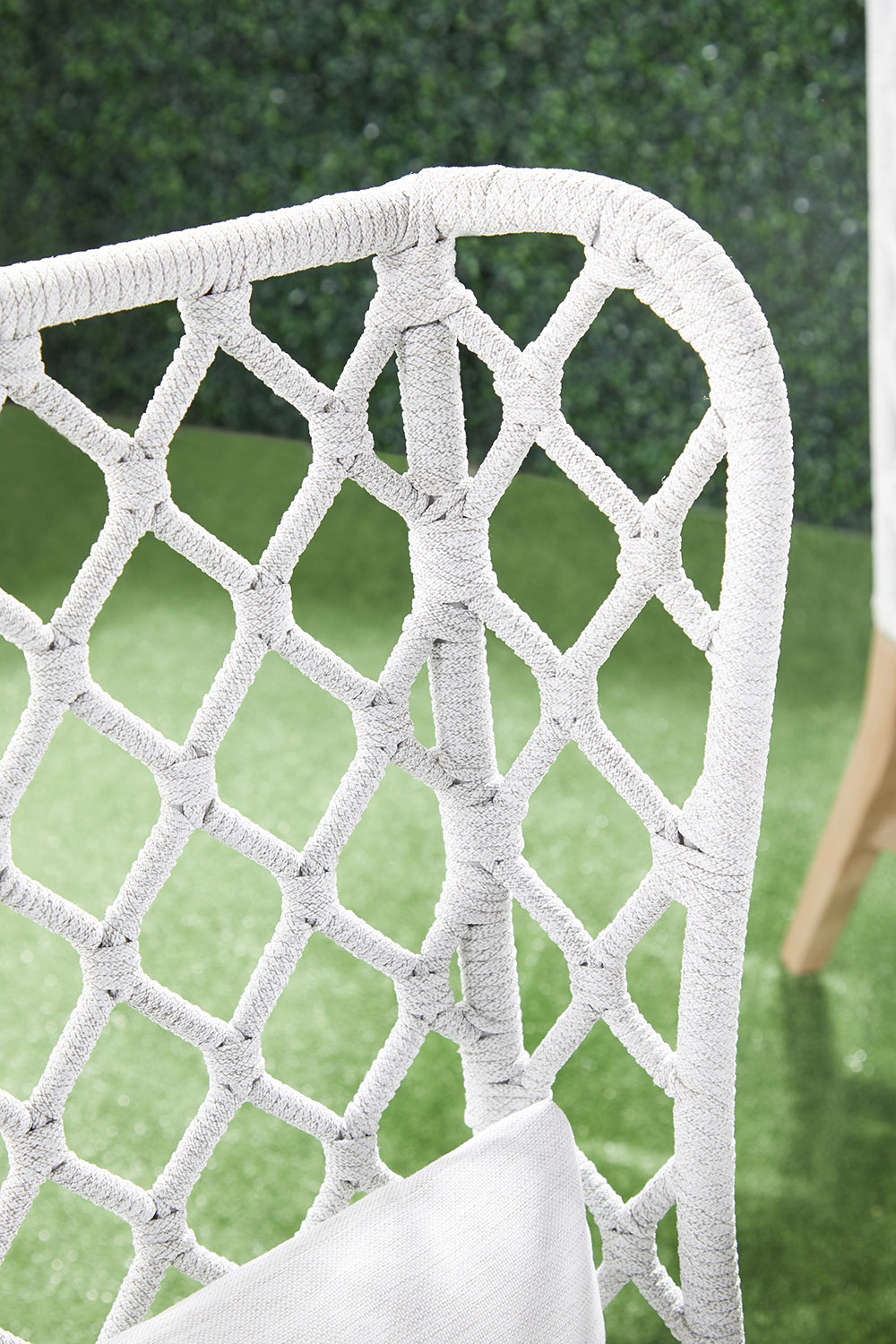 Essentials - Woven Lattis Outdoor Wing Chair in White Speckle