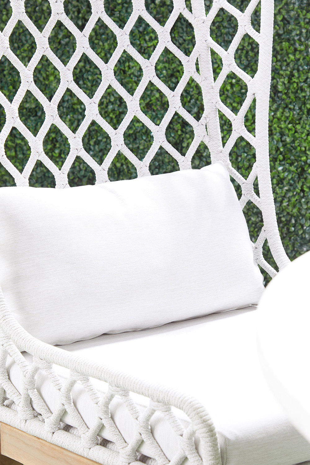 Essentials - Woven Lattis Outdoor Wing Chair in White Speckle