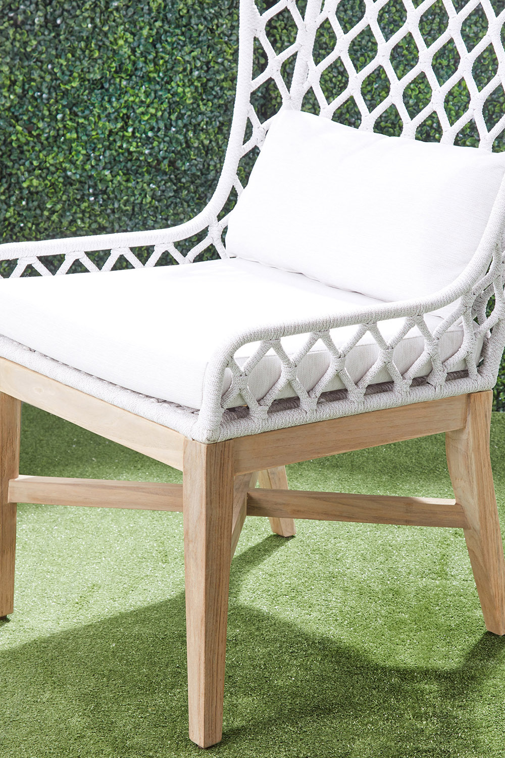 Essentials - Woven Lattis Outdoor Wing Chair in White Speckle