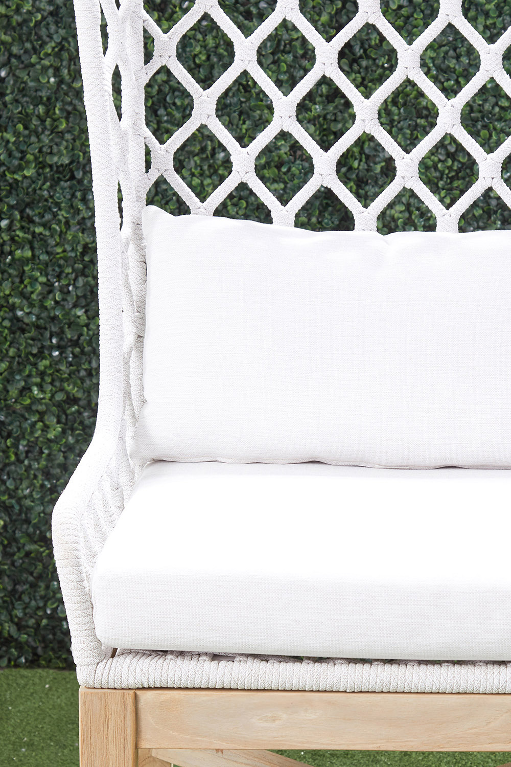 Essentials - Woven Lattis Outdoor Wing Chair in White Speckle