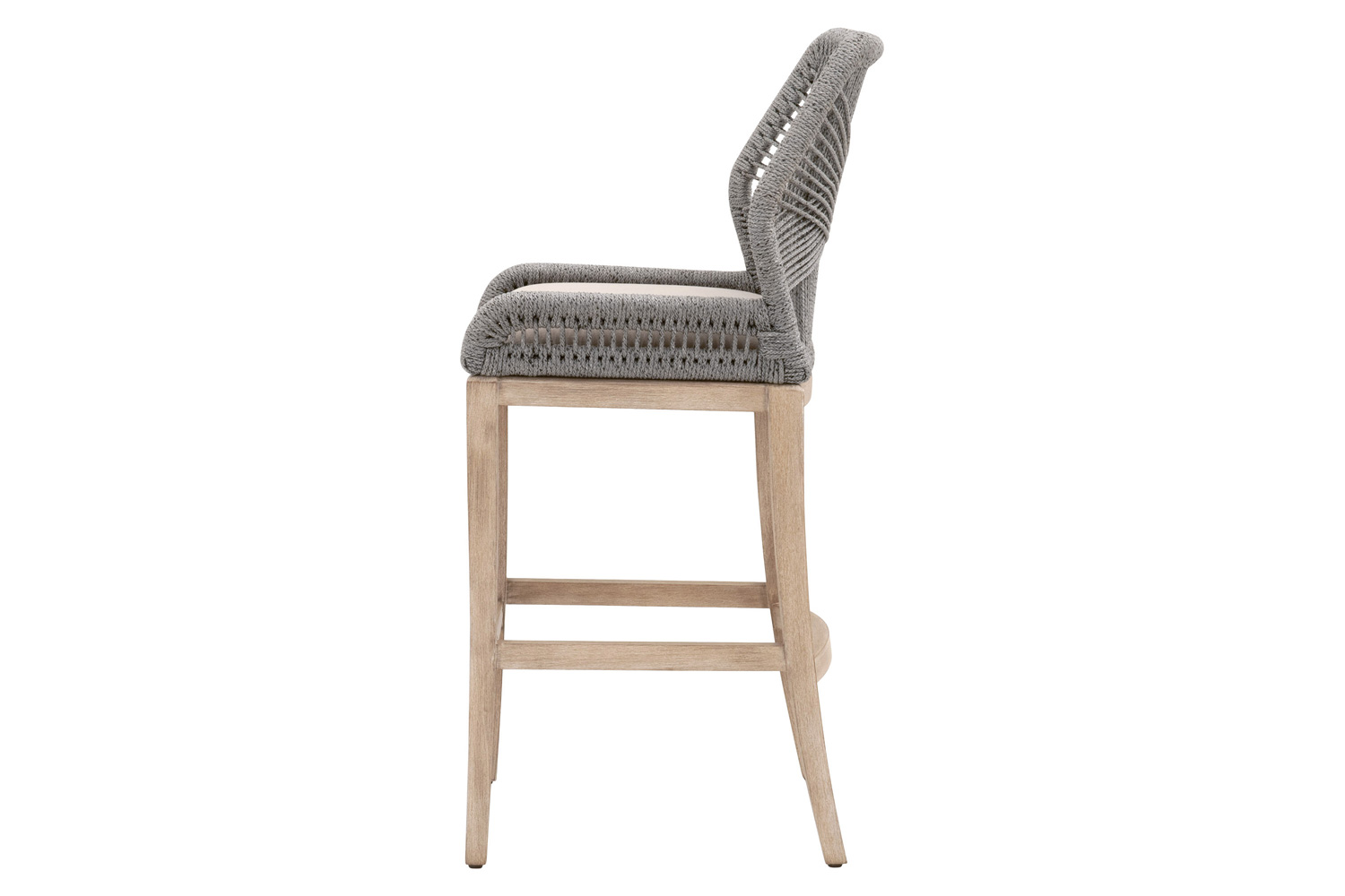 Essentials Woven Loom Barstool - Platinum Natural Gray Reinforced