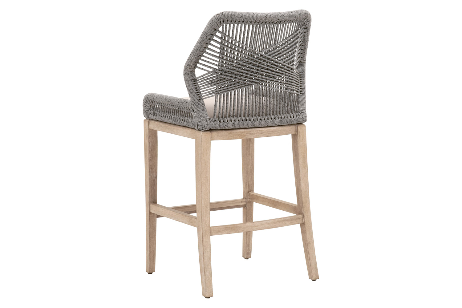 Essentials Woven Loom Barstool - Platinum Natural Gray Reinforced