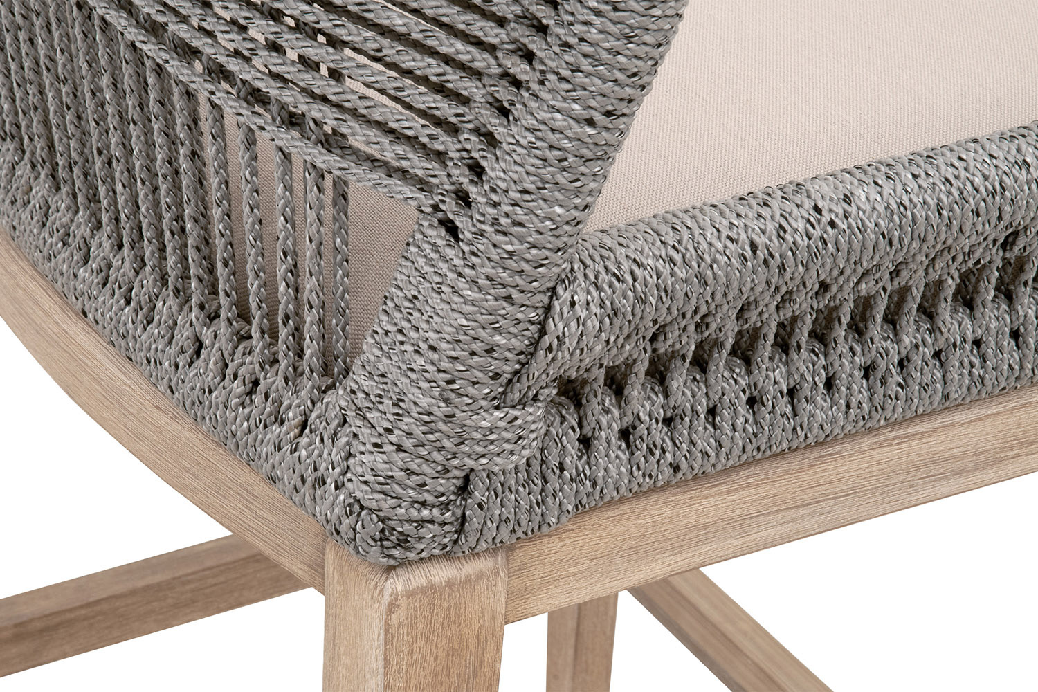 Essentials Woven Loom Barstool - Platinum Natural Gray Reinforced