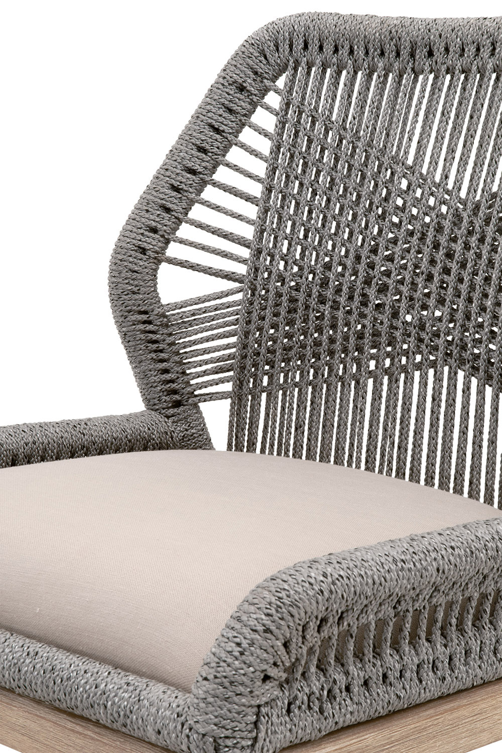 Essentials Woven Loom Barstool - Platinum Natural Gray Reinforced