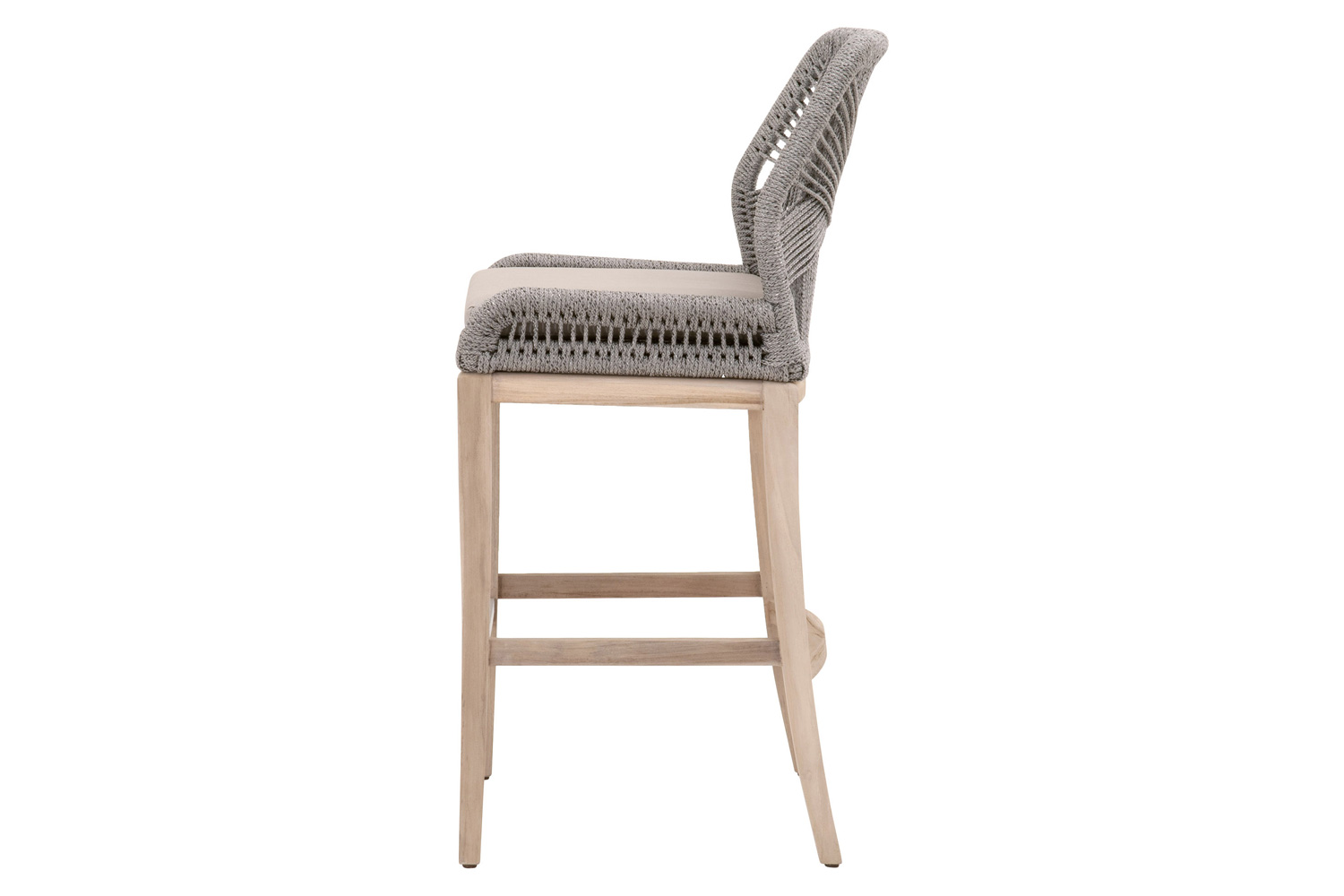 Essentials Woven Loom Outdoor Barstool - Platinum Reinforced