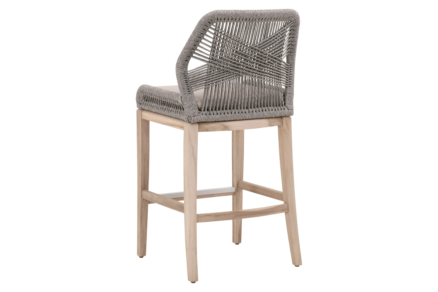 Essentials Woven Loom Outdoor Barstool - Platinum Reinforced