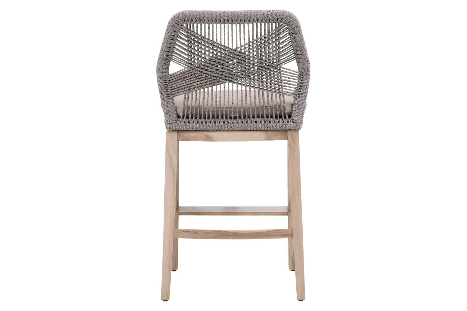 Essentials Woven Loom Outdoor Barstool - Platinum Reinforced