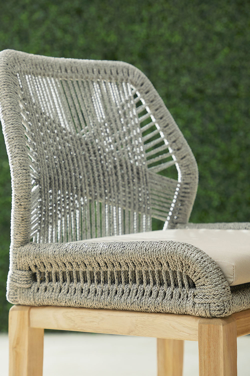 Essentials Woven Loom Outdoor Barstool - Platinum Reinforced