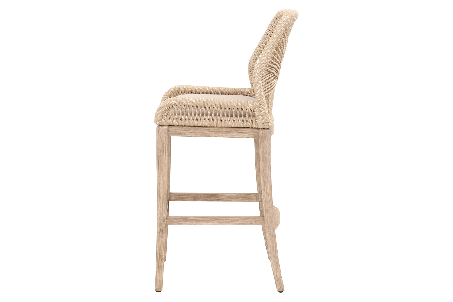 Essentials Woven Loom Barstool - Sand Natural Gray Reinforced