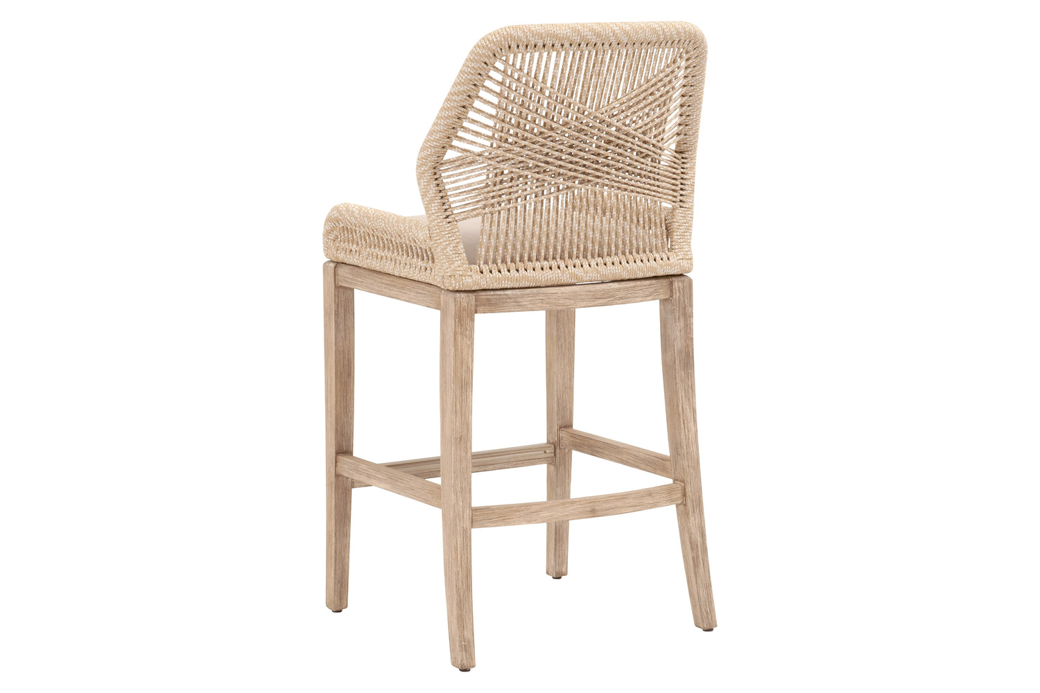 Essentials Woven Loom Barstool - Sand Natural Gray Reinforced