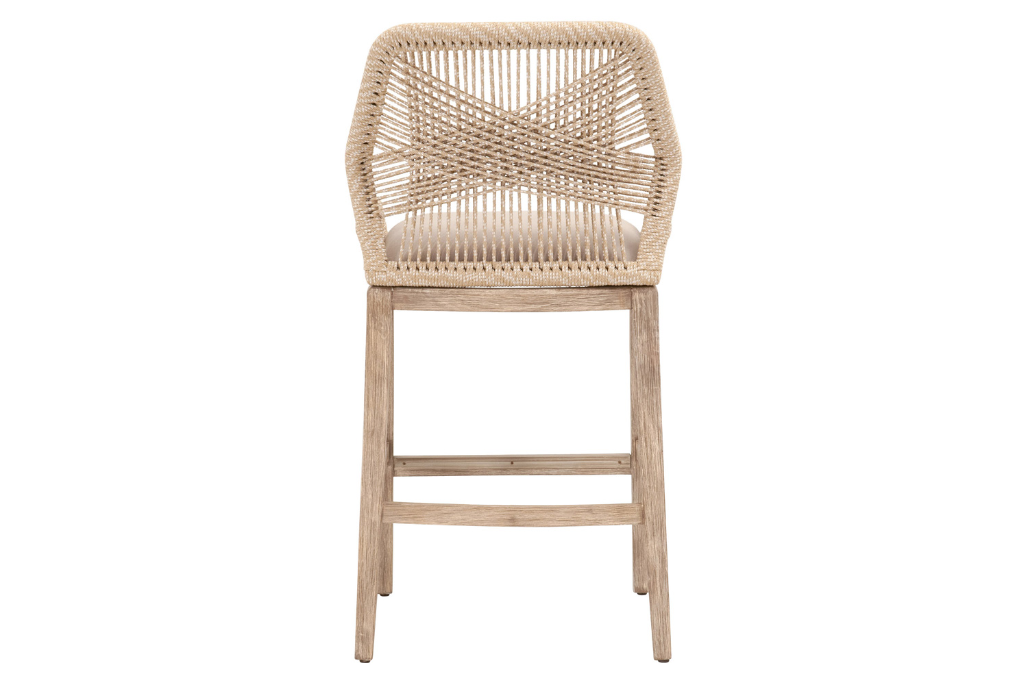 Essentials Woven Loom Barstool - Sand Natural Gray Reinforced