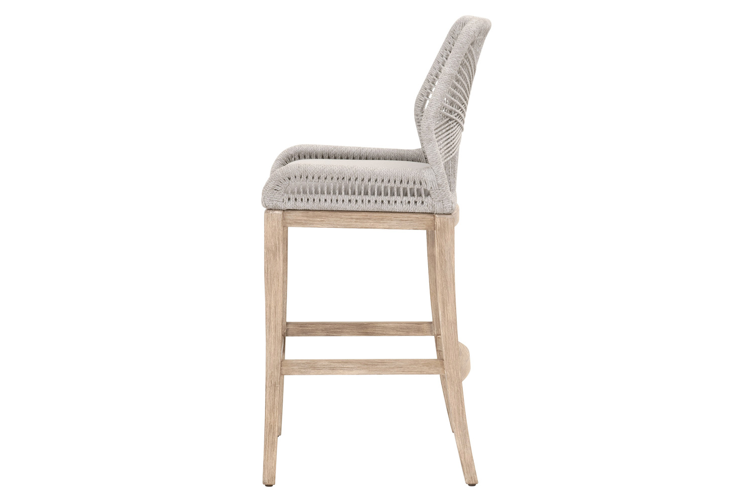 Essentials Woven Loom Barstool - Taupe White Reinforced