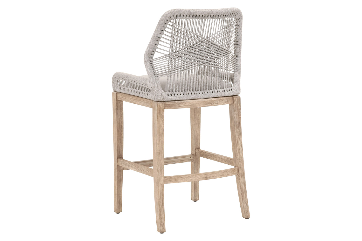 Essentials Woven Loom Barstool - Taupe White Reinforced