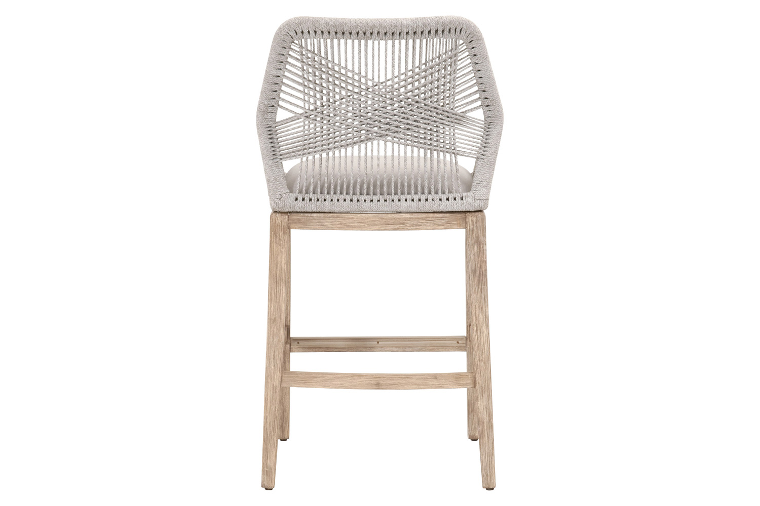 Essentials Woven Loom Barstool - Taupe White Reinforced