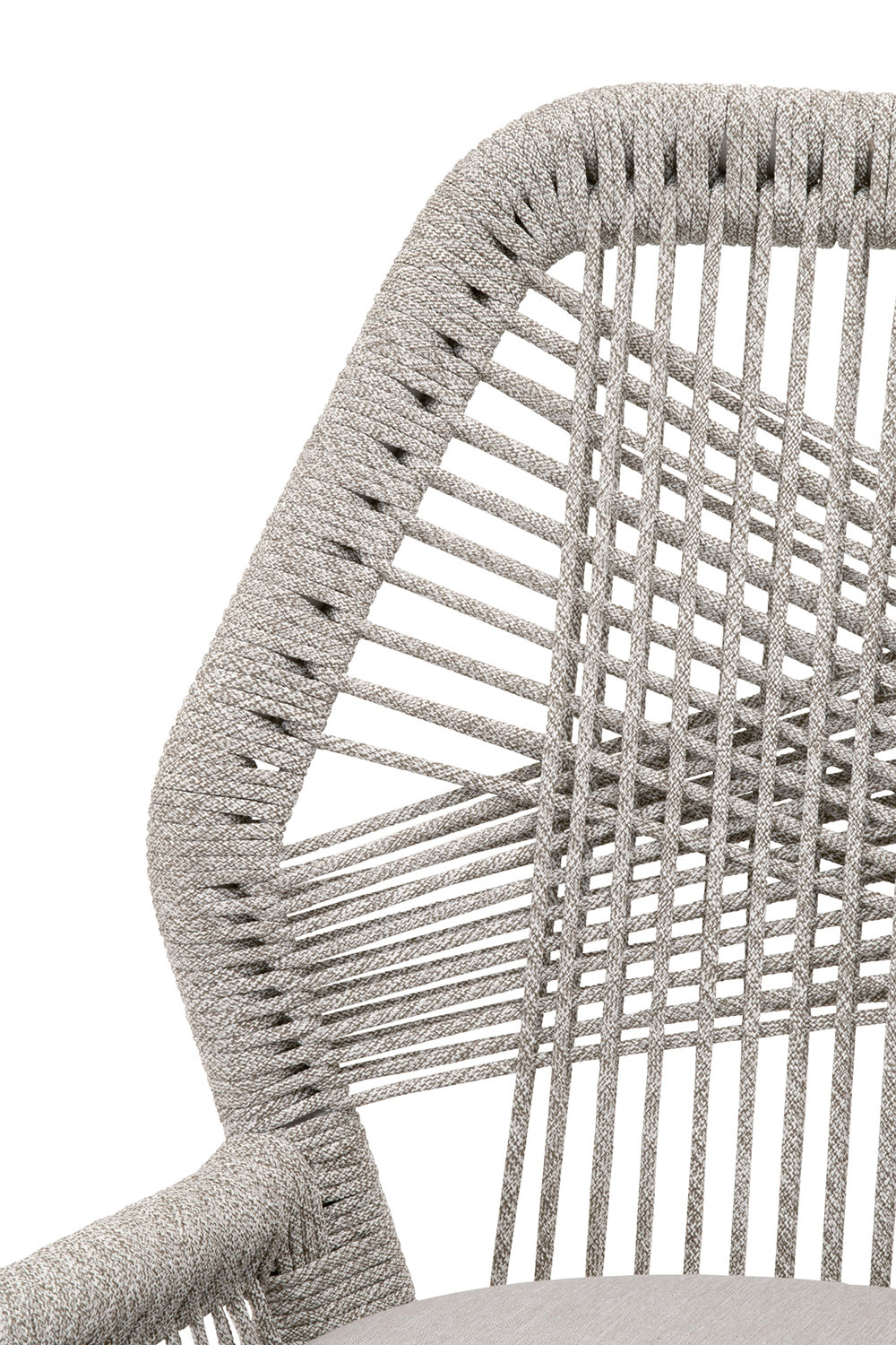 Essentials Woven Loom Barstool - Taupe White Reinforced