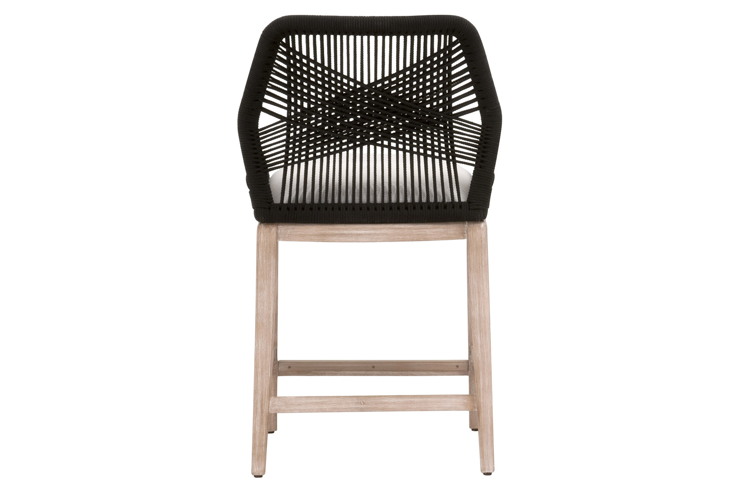 Essentials Woven Loom Limited Edition Counter Stool - Black Rope White Speckle Natural Gray