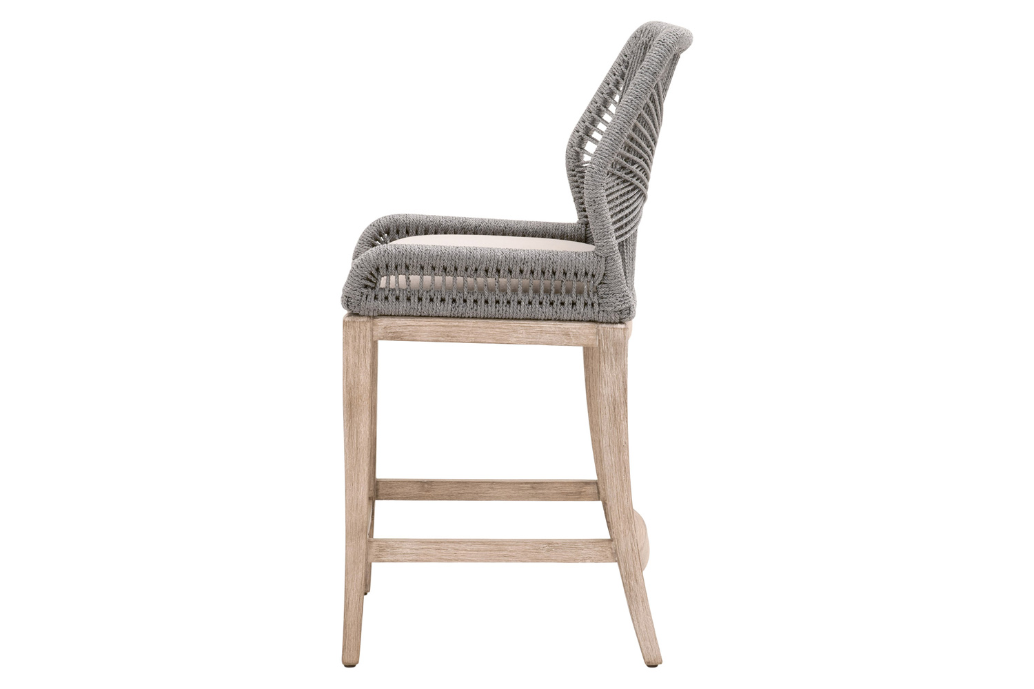 Essentials Woven Loom Counter Stool - Platinum Natural Gray Reinforced