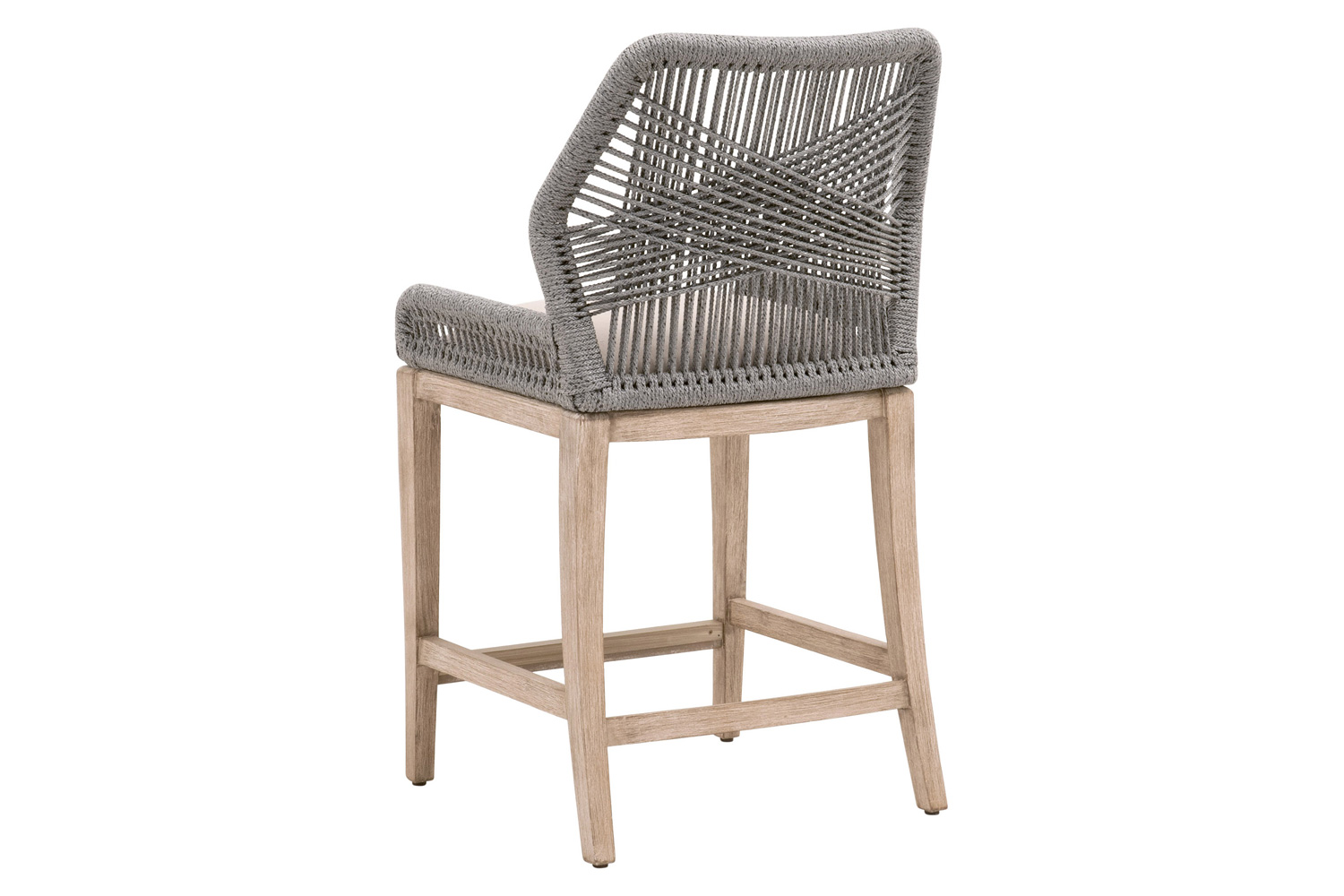 Essentials Woven Loom Counter Stool - Platinum Natural Gray Reinforced