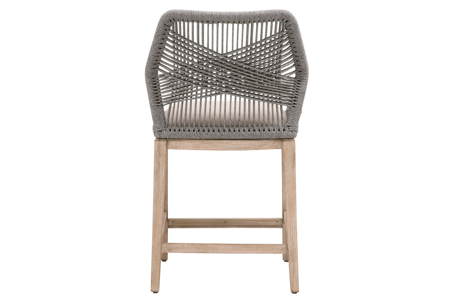 Essentials Woven Loom Counter Stool - Platinum Natural Gray Reinforced