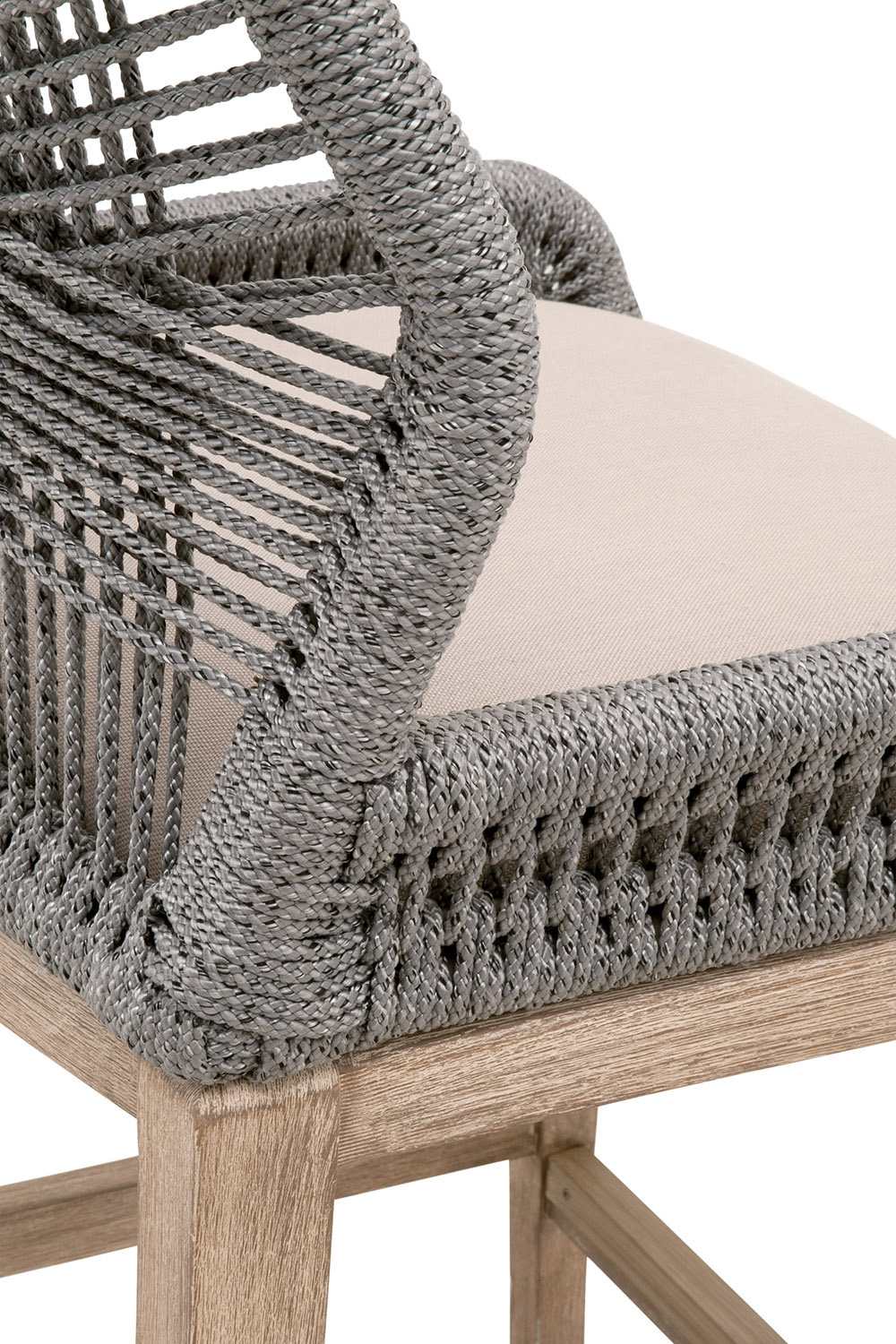 Essentials Woven Loom Counter Stool - Platinum Natural Gray Reinforced