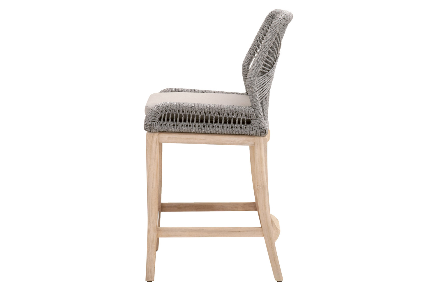 Essentials Woven Loom Outdoor Counter Stool - Platinum Reinforced