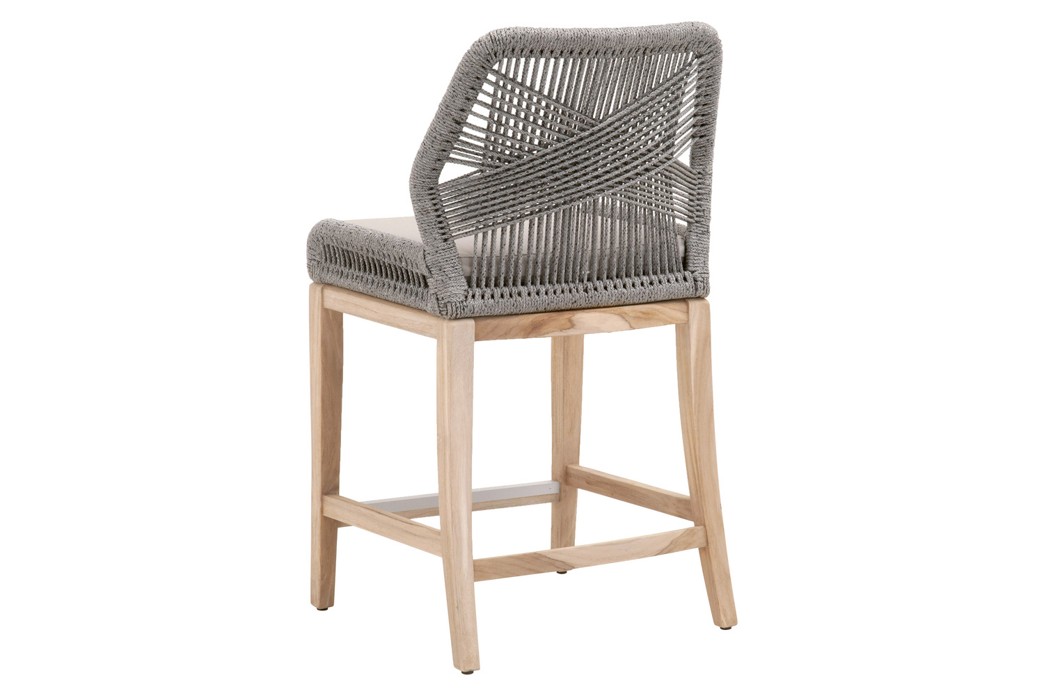 Essentials Woven Loom Outdoor Counter Stool - Platinum Reinforced