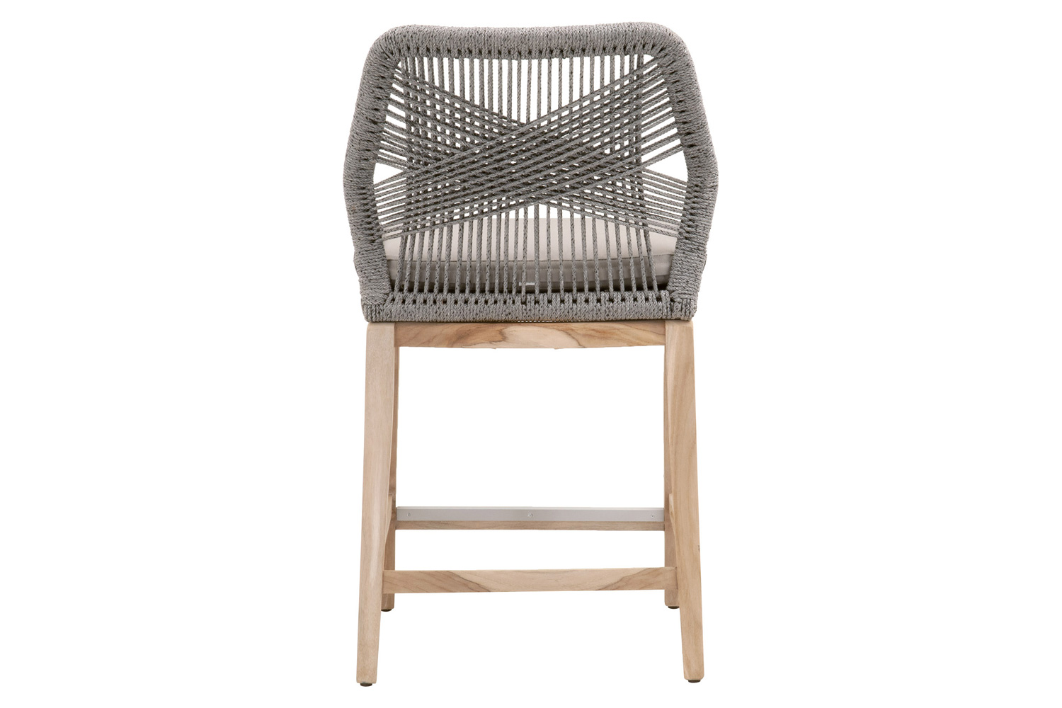 Essentials Woven Loom Outdoor Counter Stool - Platinum Reinforced