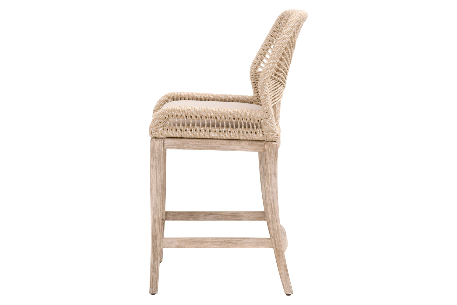 Essentials Woven Loom Counter Stool - Sand Natural Gray Reinforced