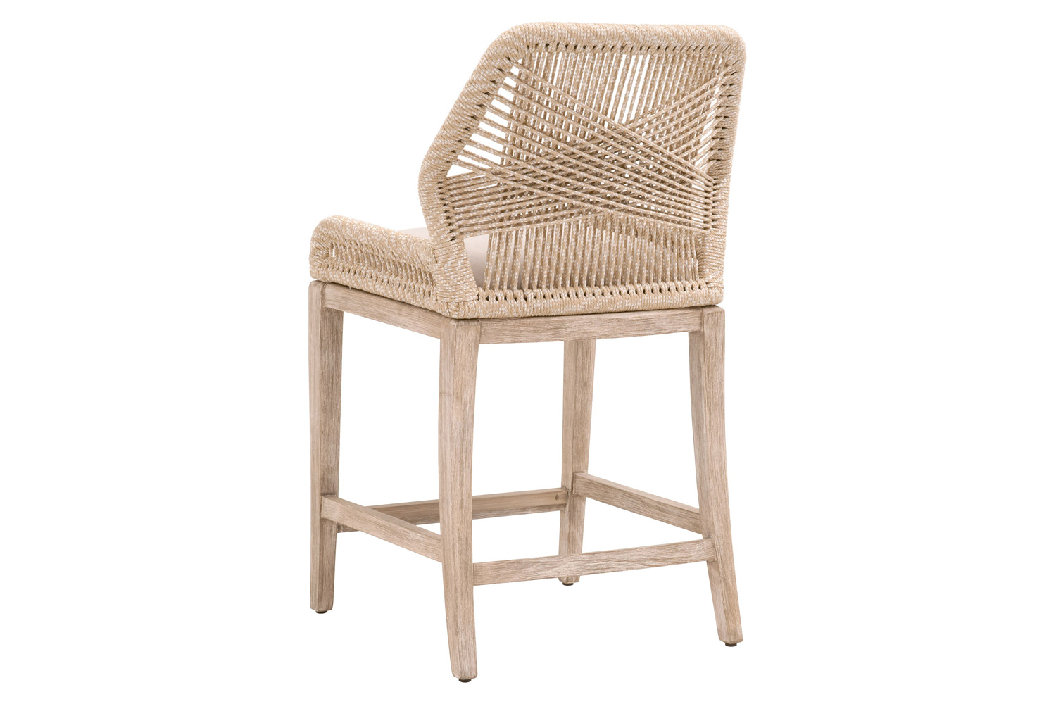 Essentials Woven Loom Counter Stool - Sand Natural Gray Reinforced