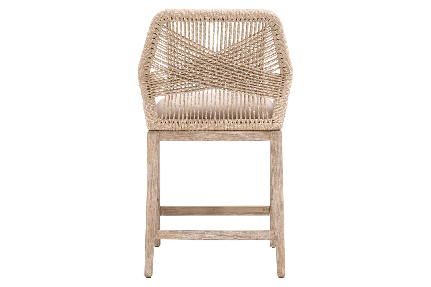 Essentials Woven Loom Counter Stool - Sand Natural Gray Reinforced