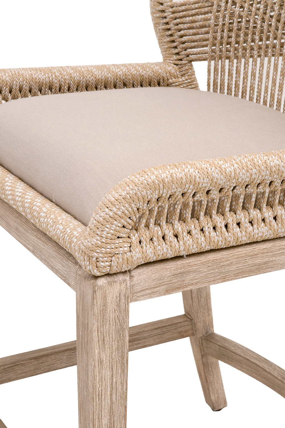 Essentials Woven Loom Counter Stool - Sand Natural Gray Reinforced