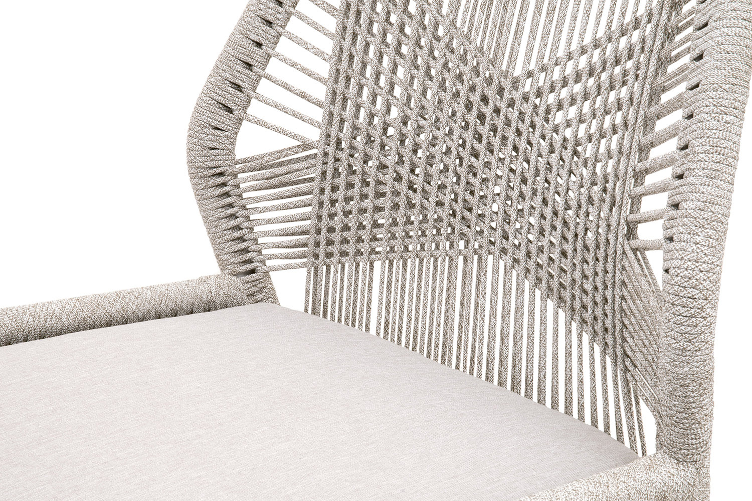 Essentials Woven Loom Outdoor Counter Stool - Taupe White Gray Teak