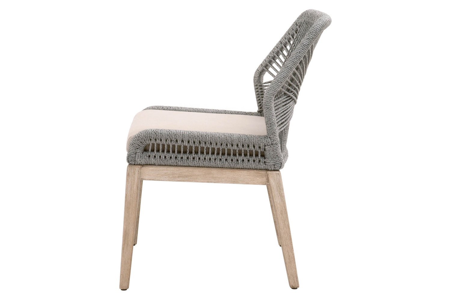 Essentials Woven Loom Dining Chair, Set of 2 - Platinum Natural Gray Fixed