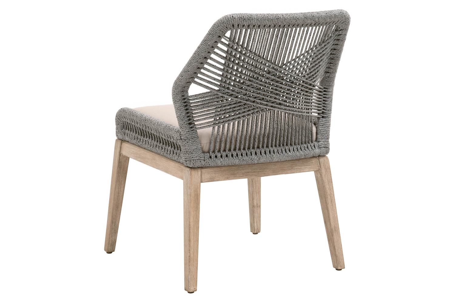 Essentials Woven Loom Dining Chair, Set of 2 - Platinum Natural Gray Fixed