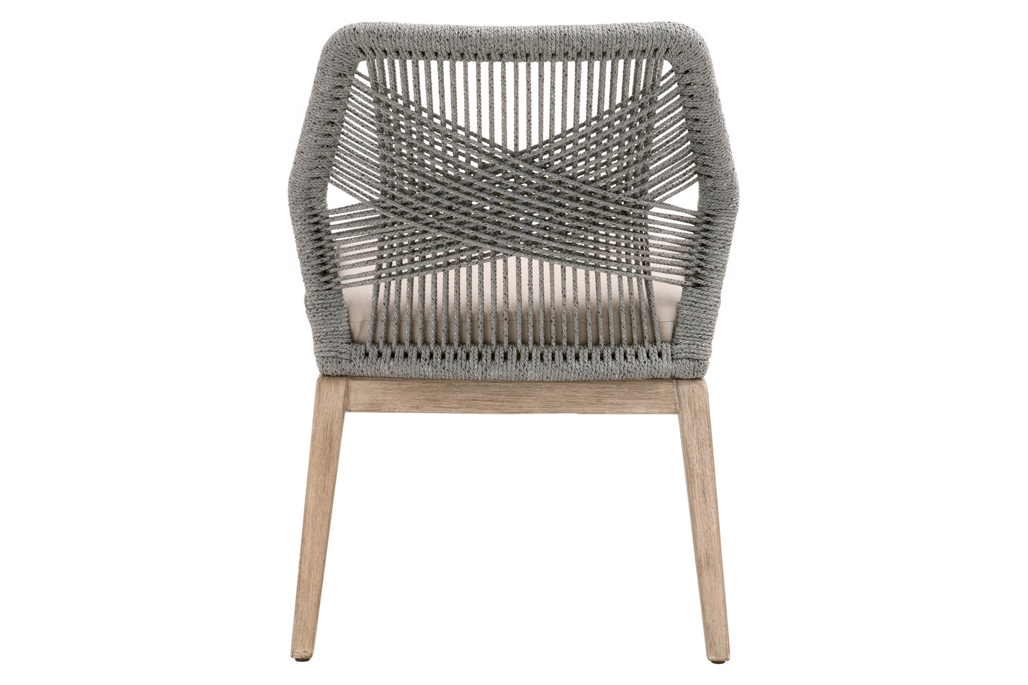 Essentials Woven Loom Dining Chair, Set of 2 - Platinum Natural Gray Fixed