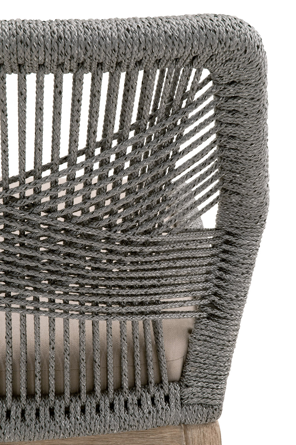 Essentials Woven Loom Dining Chair, Set of 2 - Platinum Natural Gray Fixed