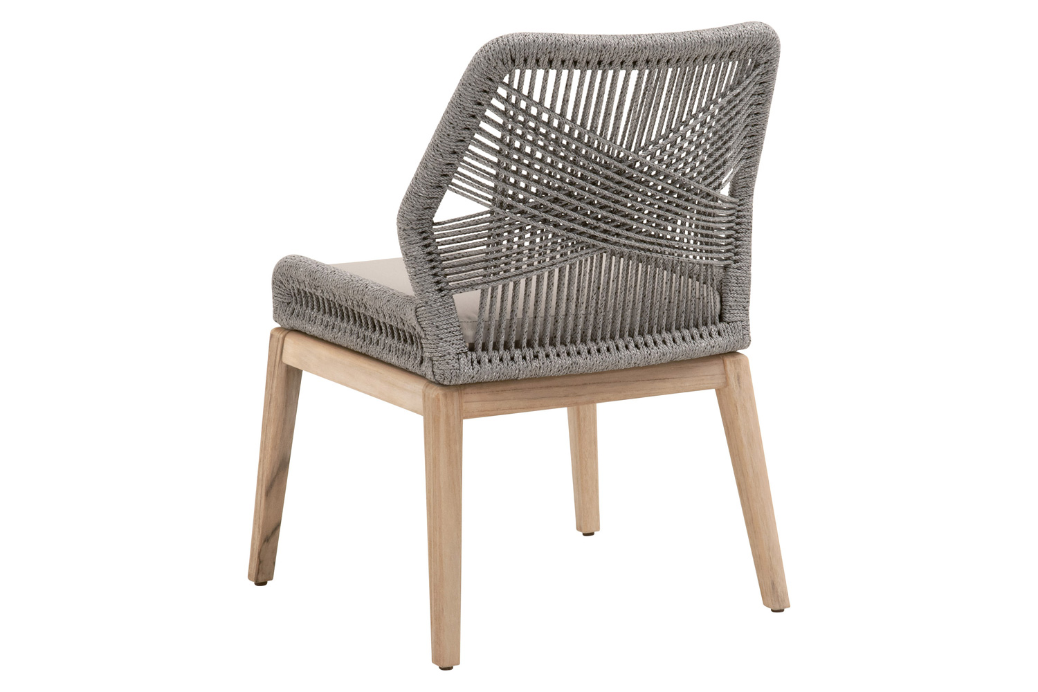 Essentials Woven Loom Outdoor Dining Chair, Set of 2 - Platinum Gray Teak