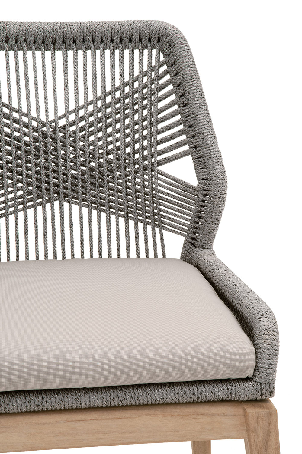 Essentials Woven Loom Outdoor Dining Chair, Set of 2 - Platinum Gray Teak