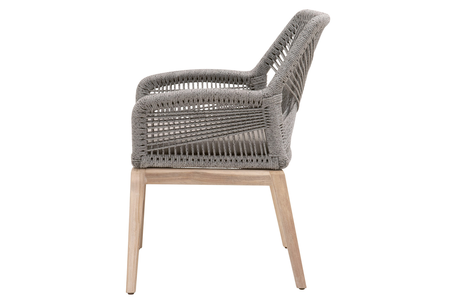 Essentials Woven Loom Outdoor Arm Chair, Set of 2 - Platinum Gray Teak