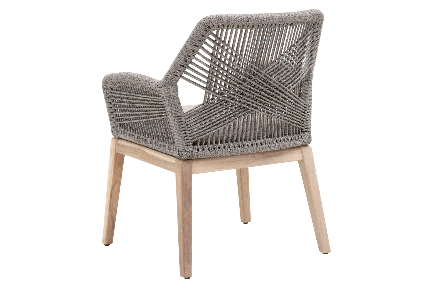 Essentials Woven Loom Outdoor Arm Chair, Set of 2 - Platinum Gray Teak