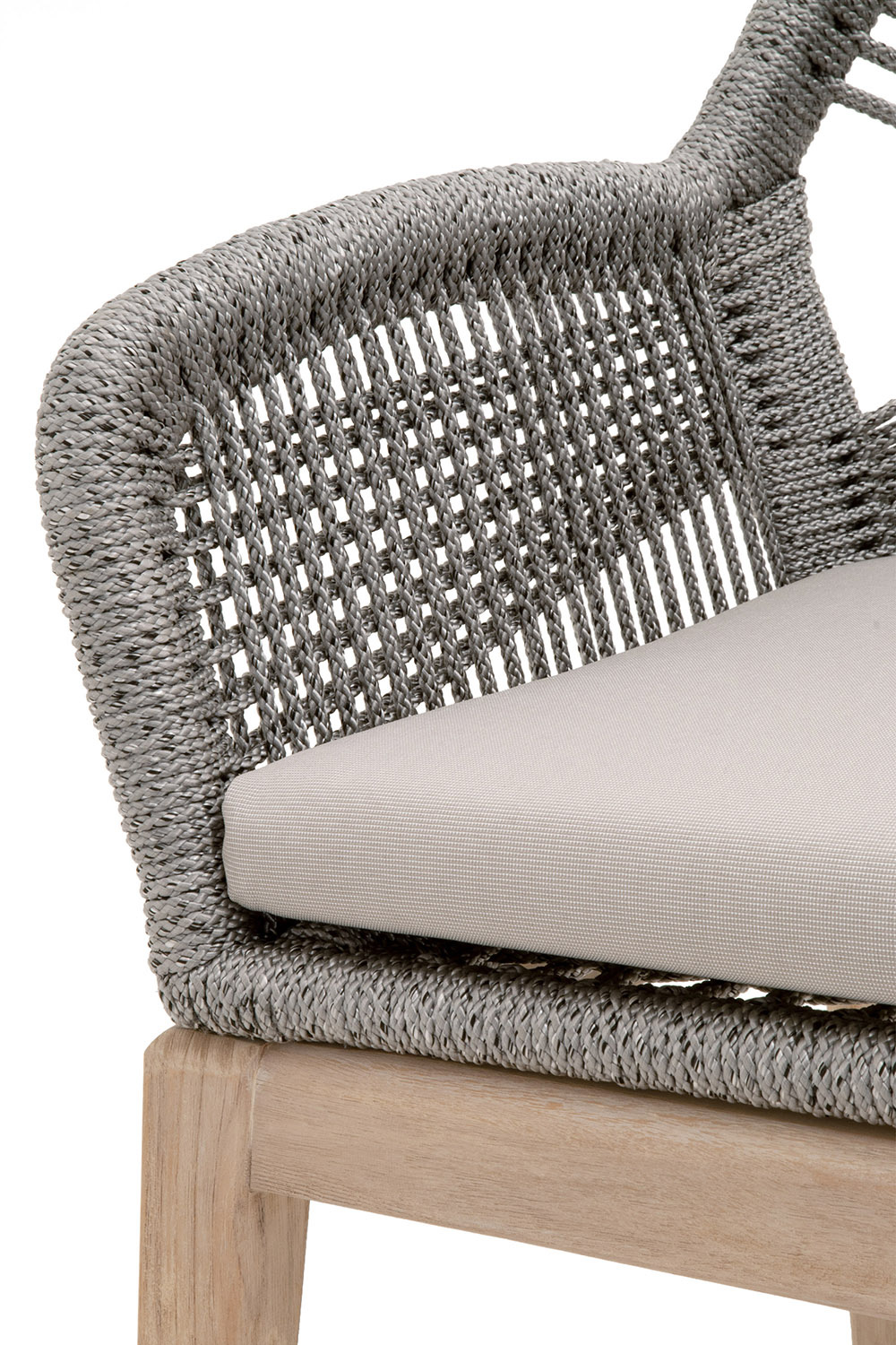 Essentials Woven Loom Outdoor Arm Chair, Set of 2 - Platinum Gray Teak