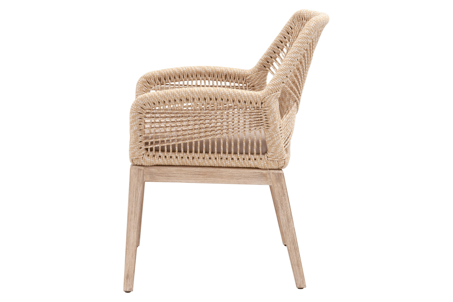 Essentials Woven Loom Arm Chair, Set of 2 - Sand Natural Gray Fixed Cushion