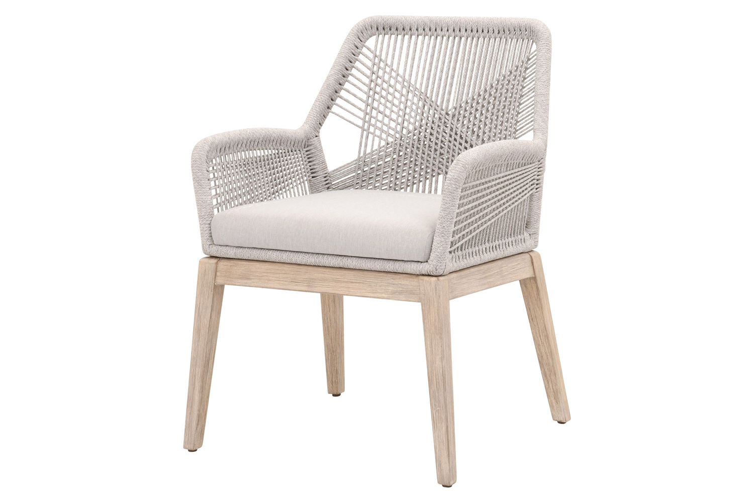 Essentials Woven Loom Arm Chair, Set of 2 - Taupe Fixed Seat