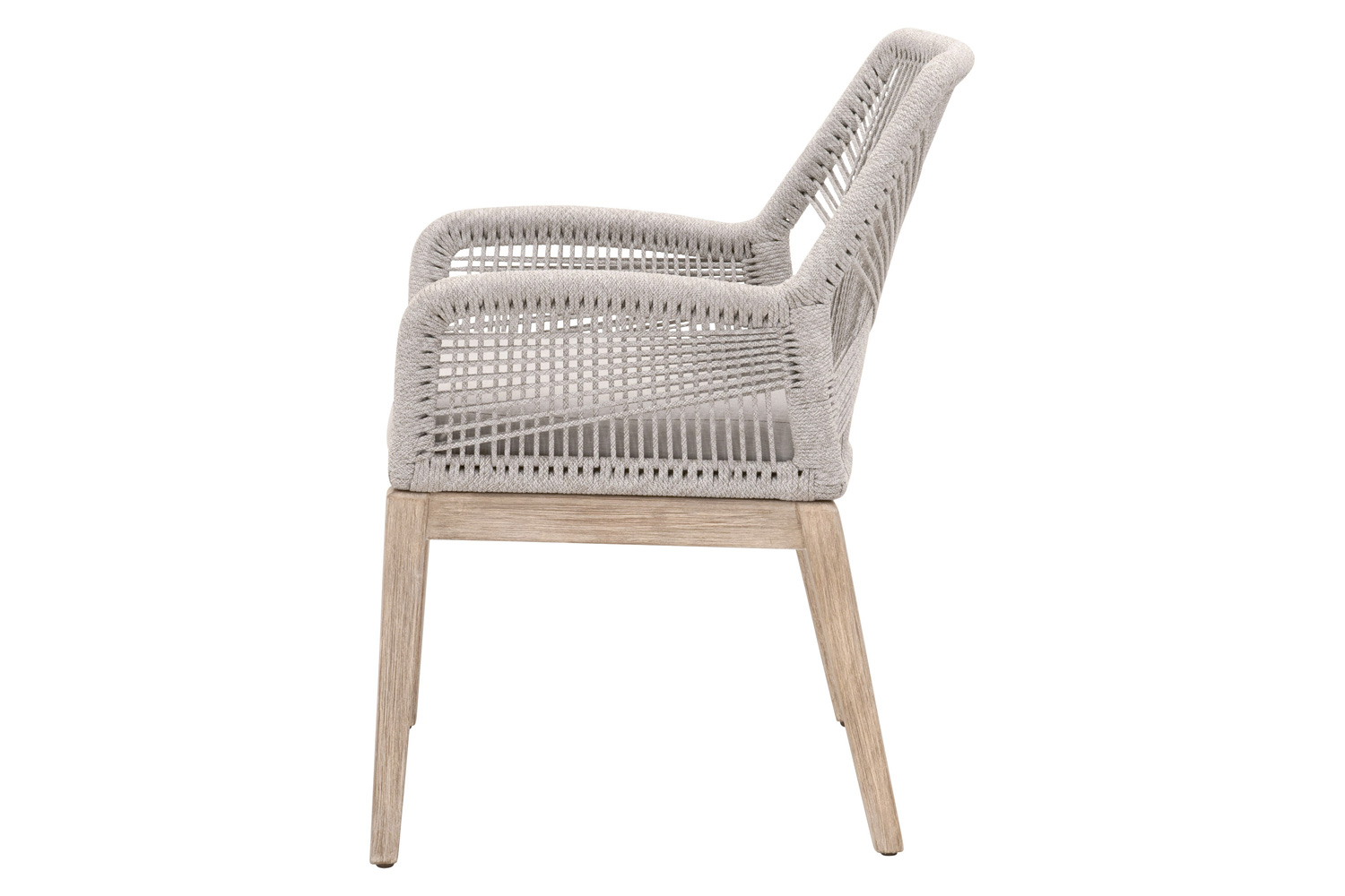 Essentials Woven Loom Arm Chair, Set of 2 - Taupe Fixed Seat