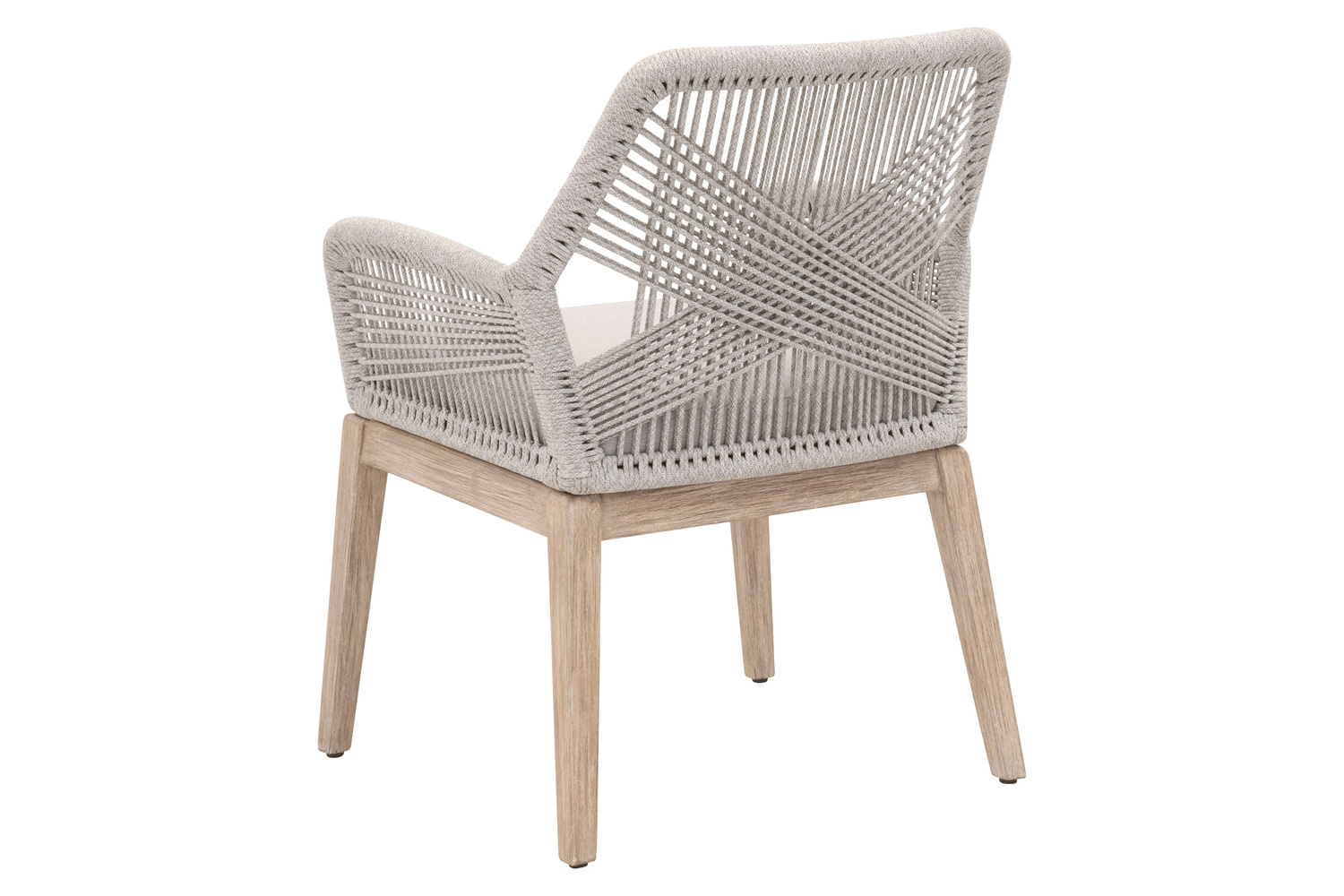 Essentials Woven Loom Arm Chair, Set of 2 - Taupe Fixed Seat