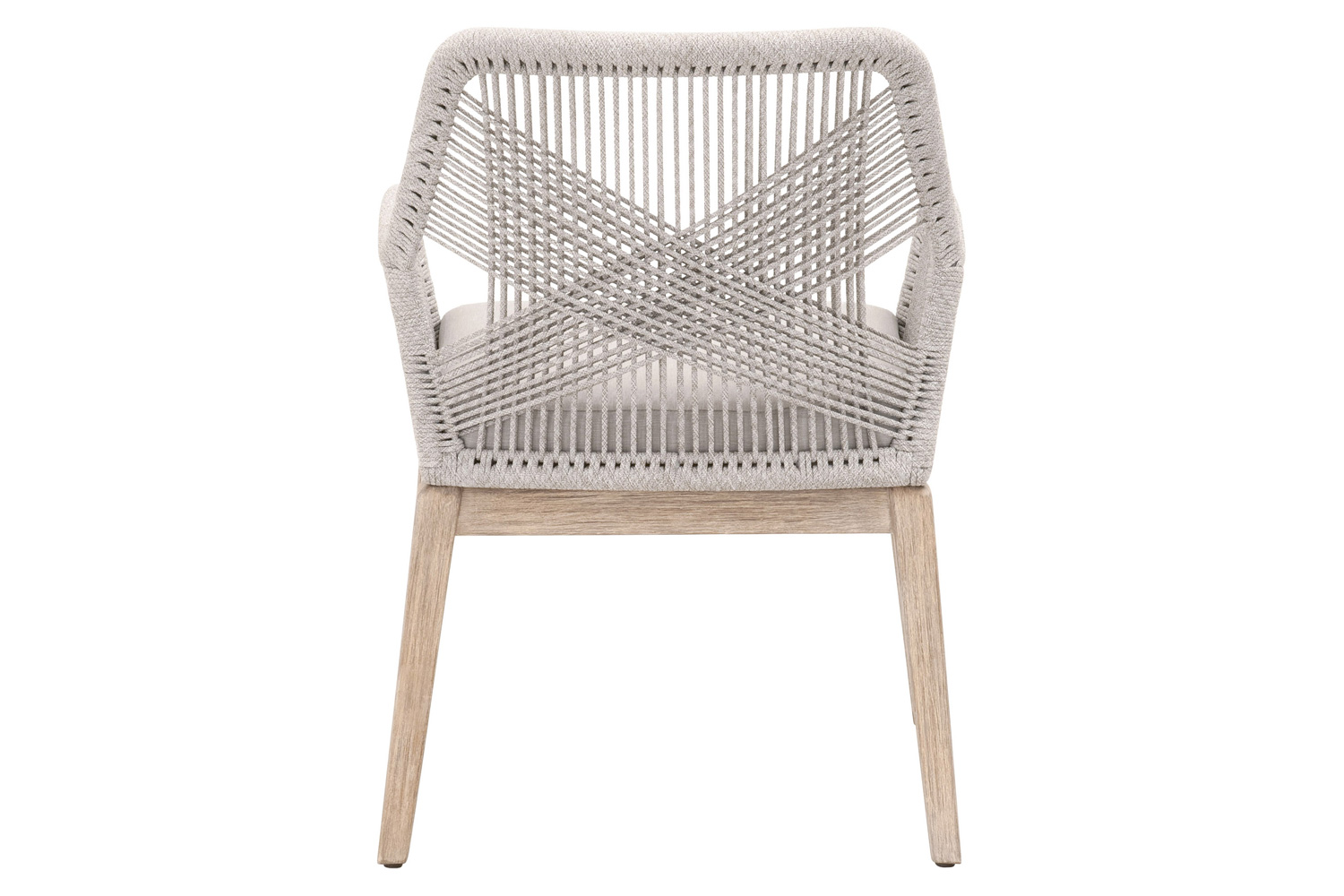 Essentials Woven Loom Arm Chair, Set of 2 - Taupe Fixed Seat