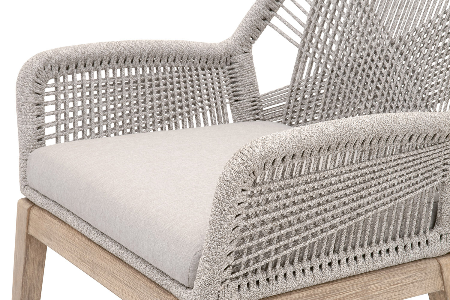 Essentials Woven Loom Arm Chair, Set of 2 - Taupe Fixed Seat