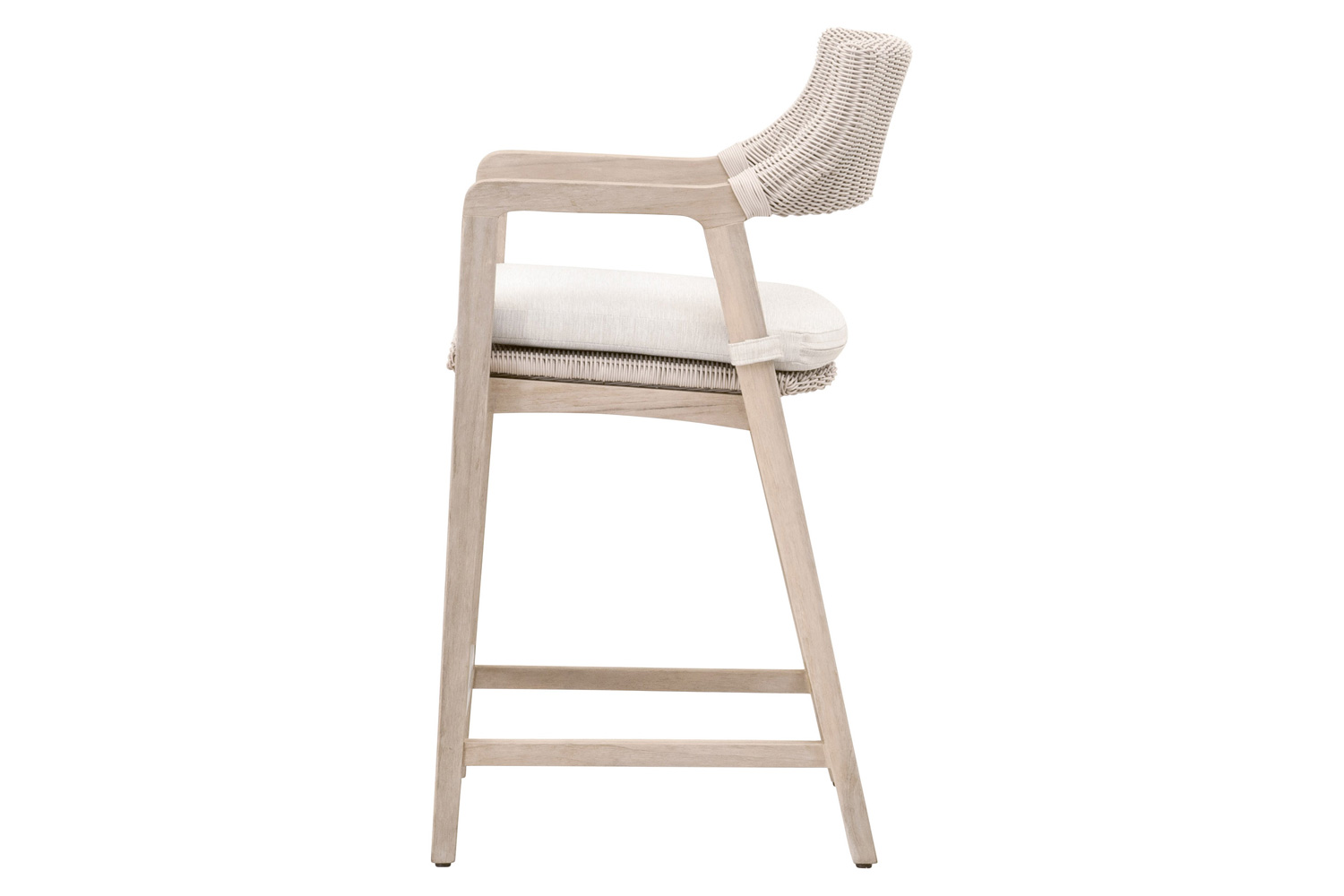 Essentials Woven Lucia Outdoor Counter Stool - Pure White Synthetic Loom